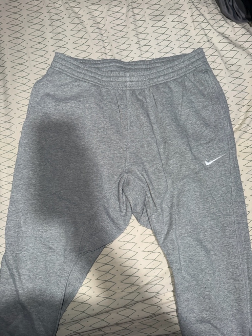 Nike Gray Men’s Athletic Sweatpants with White Swoosh
